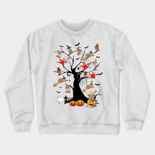 Sloth  Halloween Tree Pumpkin Gift Crewneck Sweatshirt